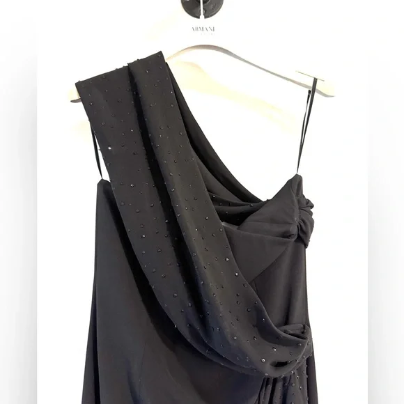 EUC Women’s Custom Armani Collezioni Classic Black Dress 6